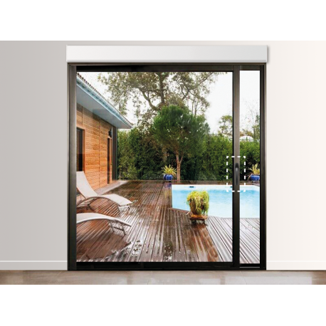 Baie à galandage 1 vantail vers la gauche avec volet roulant intérieur intégré