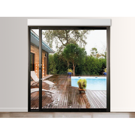 Baie à galandage 1 vantail vers la droite avec volet roulant intérieur intégré