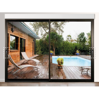 Baie Vitrée Coulissante Aluminium 2 Vantaux avec Volet Roulant Intégré