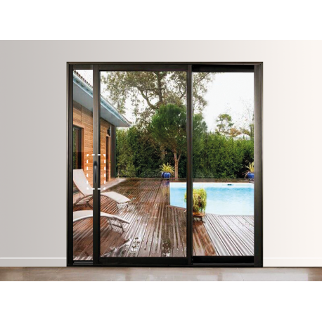 Baie à galandage 2 vantaux refoulement coté droit