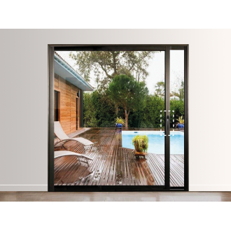 Baie Vitrée à Galandage 1 Vantail Coulissante Aluminium PROFILS SYSTÈMES vers la gauche Monorail Sur Mesure