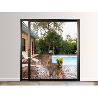 Baie Vitrée à Galandage 1 Vantail Coulissante Aluminium PROFILS SYSTÈMES vers la droite Monorail Sur Mesure