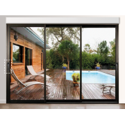 Baie Coulissante 3 vantaux ouvrant principal à gauche avec volet roulant intérieur intégré