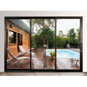 Baie coulissante 3 vantaux ouvrant principal à droite