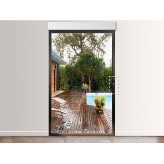 Porte-Fenêtre Aluminium 1 Vantail Tirant Gauche (option Ferrage Invisible) avec Volet Roulant Intégré