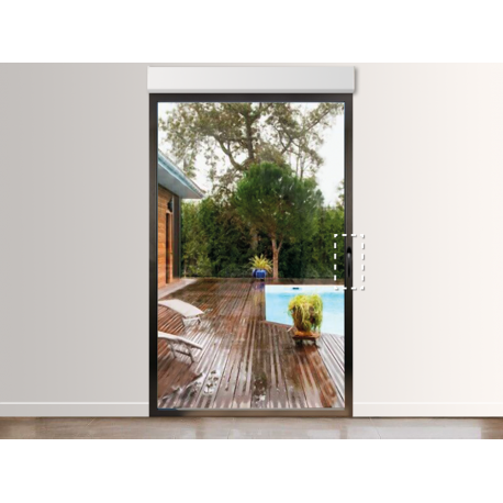 Porte-Fenêtre Aluminium 1 Vantail Tirant Gauche (option Ferrage Invisible) avec Volet Roulant Intégré