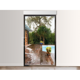 Porte-Fenêtre Aluminium 1 Vantail Tirant Droit (option Ferrage Invisible) avec Volet Roulant Intégré