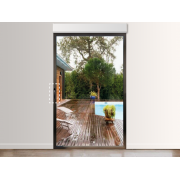 Porte-Fenêtre Aluminium 1 Vantail Tirant Droit (option Ferrage Invisible) avec Volet Roulant Intégré