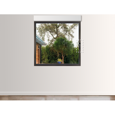 Fenêtre Aluminium 1 Vantail Tirant Gauche (option Ferrage Invisible) avec Volet Roulant Intégré
