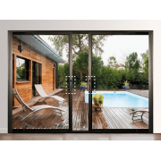 Baie Vitrée à Galandage Aluminium 2 Vantaux Monorail