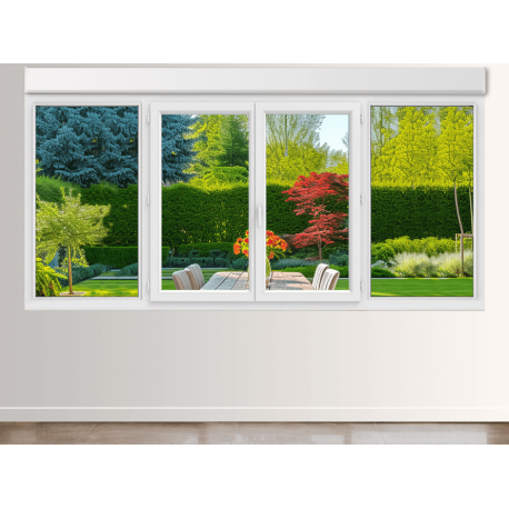 Fenêtre PVC 2 Ouvrants + 2 Fixes avec Volet Roulant Intégré