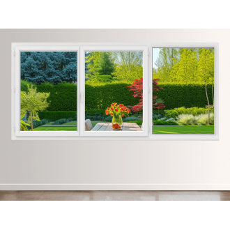 Fenêtre PVC 3 Vantaux - 1 Fixe à Droite