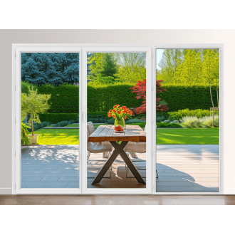 Porte-Fenêtre PVC 3 Vantaux (1 Fixe à Droite)