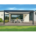 Pergola Aluminium Toit Plat Panneaux Sandwich Isolant 62mm OBX Adossée Sur Mesure
