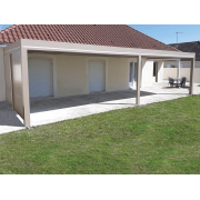 Pergola Aluminium Toit Plat Panneaux Sandwich 62mm Adossée 11x5m