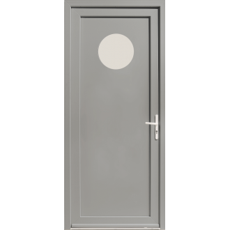 Porte d'Entrée PVC Ionis Hublot Vitrage Sablé Dépoli