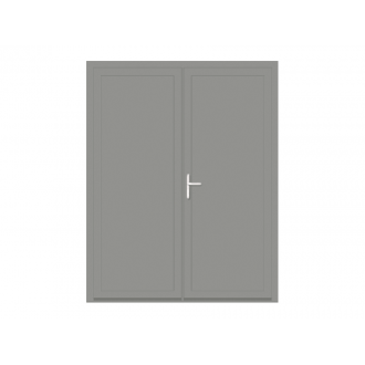 Porte de service PVC 2 vantaux panneau plein