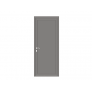 Porte de service ALU 1 vantail panneau plein gris alu 9007