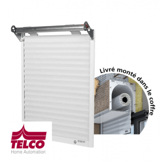 Volet roulant pvc moteur Telco monté dans coffre linteau tunnel