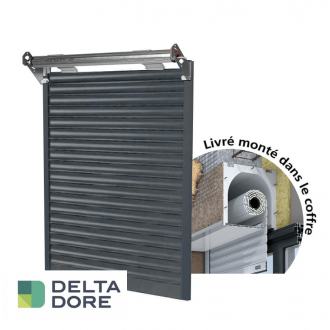 Volet roulant aluminium Delta Dore monté dans coffre linteau tunnel