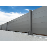 Clôture Aluminium Pleine Lames 100x20mm à Visser sur Muret RAL 9007 Hauteur 0.5m