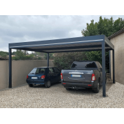 Carport Aluminium OBX Toit Plat Bac Acier Autoporté 5x5.81m