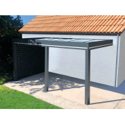 Carport Adossé Toiture en Verre Feuilleté