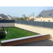 Clôture Aluminium Persiennée à Visser sur Muret 0.75x14m