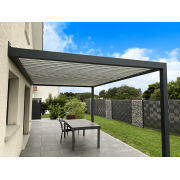 Pergola Bioclimatique Adossée S3 5.6x3.5m Lames Perpendiculaires