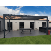 Pergola Bioclimatique S3 6x4m Autoportée Lames Perpendiculaires