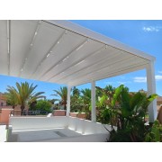 Pergola Toile Rétractable Grande S-Luxe Adossée 6m