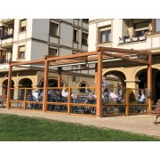 Pergola Toile Rétractable Grande S-Luxe Coloris Pin Moyen