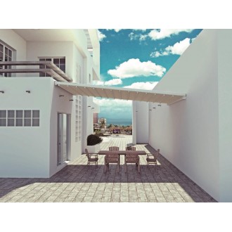 Pergola Toile Rétractable Grande S-Luxe Sauleda® Technical 8x7m Entre 2 Murs Electrique 5x4m