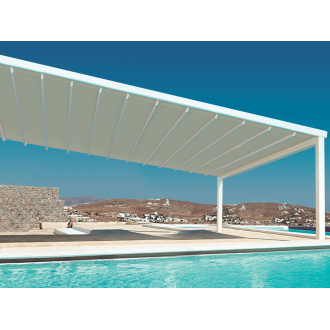 Pergola Toile Rétractable Grande S-Luxe Sauleda® Adossée 4.5x7m Electrique