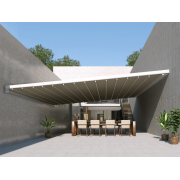 Pergola Toile Rétractable Grande S-Luxe Sauleda® Technical 8x7m Entre 2 Murs Electrique 5x4m