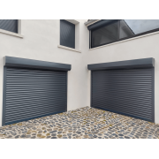 x2 Portes de Garage Enroulables Gris RAL 7016 2.97x2m Pose en Applique Extérieur