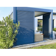 Claustra Brise Vue Lames Horizontales RAL 7016 sur Pergola