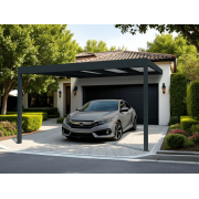 Carport V3 Polycarbonate 32mm Adossé 5x6m