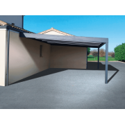 Carport V3 Polycarbonate 32mm Adossé Gris Antracite RAL 7016