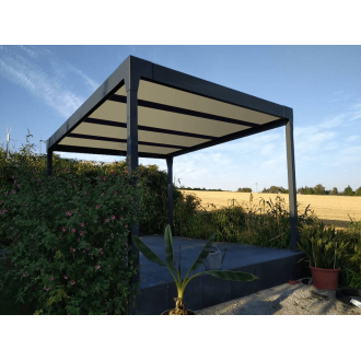 Pergola Aluminium V3 Panneaux Sandwich 32mm 5x5m 4 Poteaux