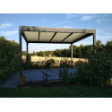 Pergola Aluminium V3 Panneaux Sandwich Isolant 32mm 1 Pente AUTOPORTÉE Sur Mesure