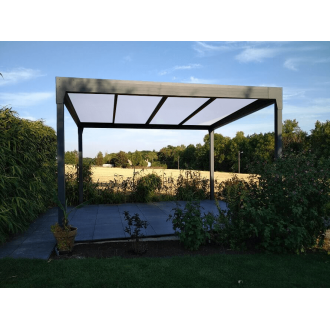 Pergola Aluminium V3 Polycarbonate 32mm 5x5m 4 Poteaux