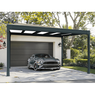 Carport Aluminium V3 Panneaux Sandwich 32mm 6x6m