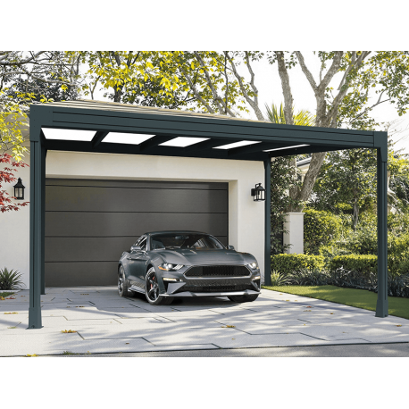 Carport Aluminium V3 Panneaux Sandwich 32mm 6x6m