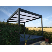 Carport Aluminium V3 Polycarbonate 32mm 5x5m 4 Poteaux