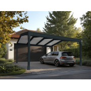 Carport Autoporté 6x5m V3 2 Pentes Polycarbonate 32mm