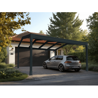 Structure Seule Carport Autoporté 6x5m V3 2 Pentes