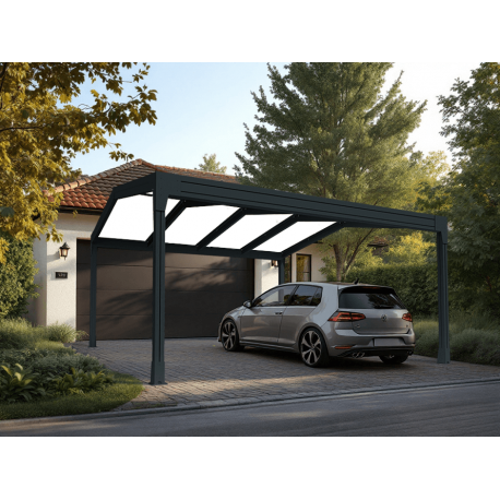 Carport Autoporté 6x5m V3 2 Pentes Panneaux Sandwich 32mm