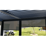 Stores ZIP en Façade Toile Micro-Perforée sur Pergola Bioclimatique Sur Mesure