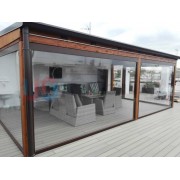 Store ZIP Transparent Intégral Moteur Solaire pour Pergola